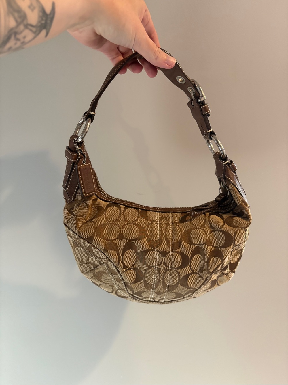 Vintage Y2K Coach Signature Soho Hobo Crescent